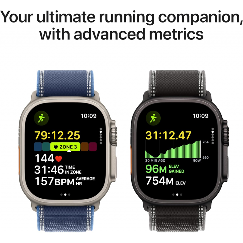 Apple Watch Ultra 3e génération (GPS, 49 mm) - Boîtier en titane naturel avec bracelet milanais en titane naturel (taille moyenne)