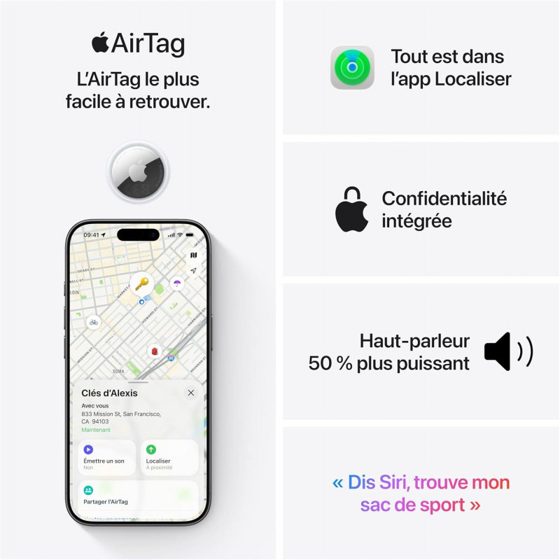 Apple AirTag 2ᵉ génération (Pack de 4)