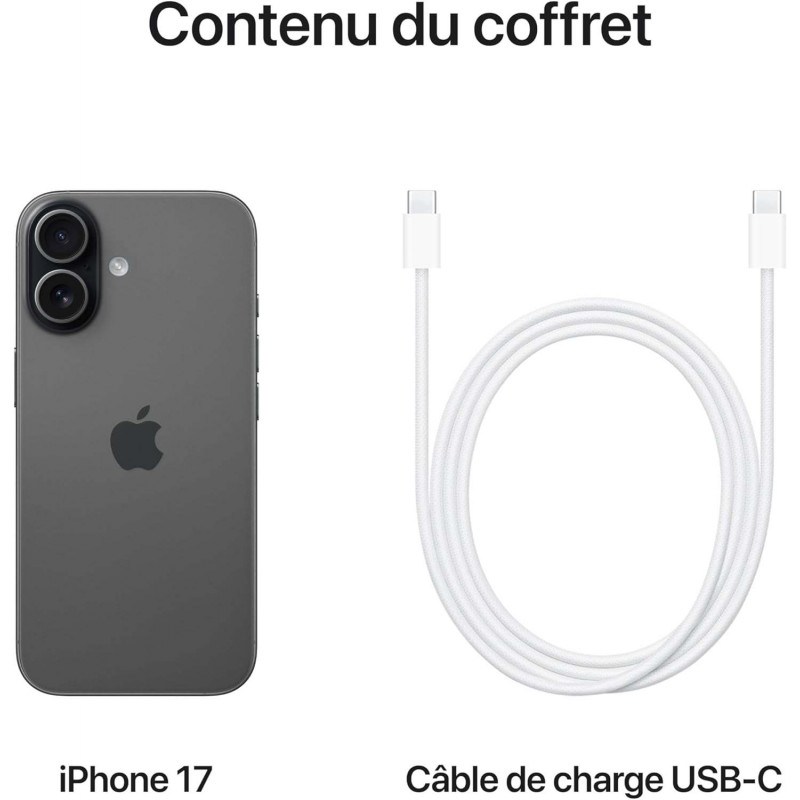 Apple iPhone 17 (256GB, Nano Sim + eSIM) - Noir