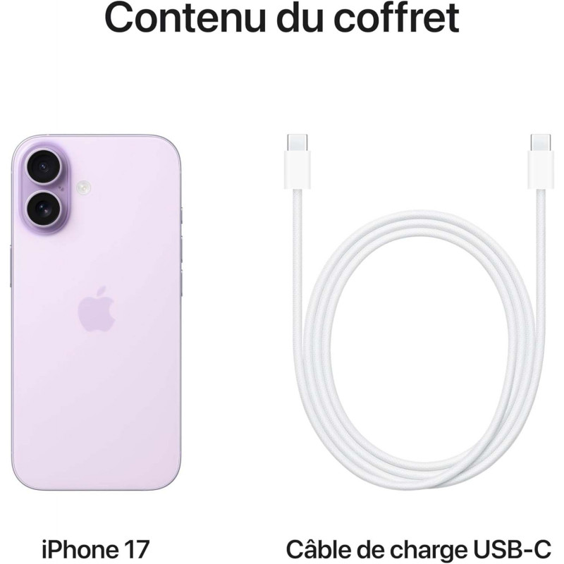 Apple iPhone 17 (256Go, Nano Sim + eSIM) - Lavende
