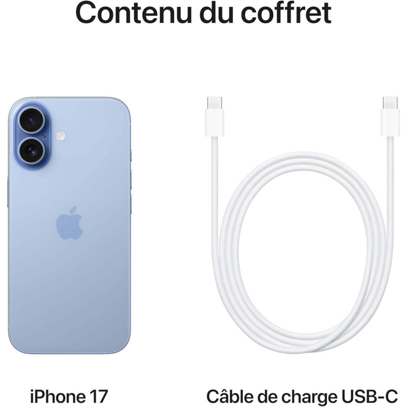 Apple iPhone 17 (512Go, Nano Sim + eSIM) - Aube