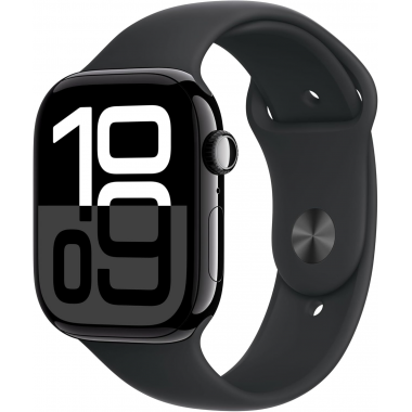 Apple Watch Series 10 (GPS, 42 mm) - Boîtier en aluminium noir de jais avec bracelet sport noir M/L Apple Watch Series 10 (GPS, 42 mm) - Boîtier en aluminium noir de jais avec bracelet sport noir M/L