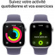 Apple Watch Series 11 (GPS 46 mm) Montre connectée avec boîtier Argent et Bracelet Sport Brume Violette (S/M)