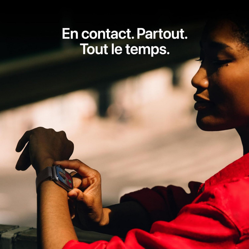 Apple Watch Series 11 (GPS 42 mm) Montre connectée avec boîtier Argent et Bracelet Sport Brume Violette (M/L)