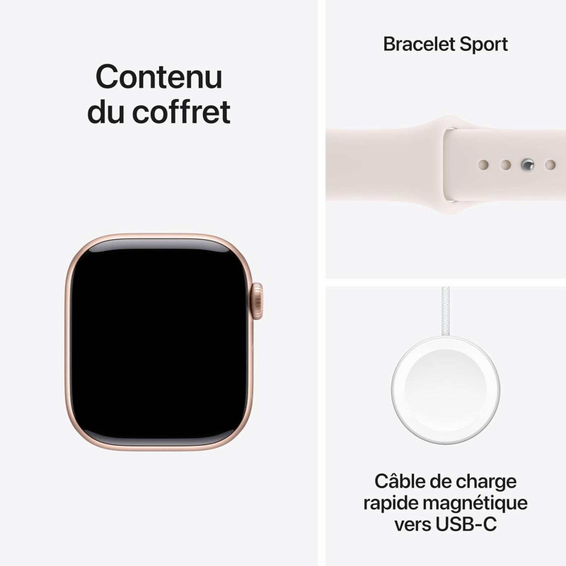 Apple Watch Series 11 (GPS 46 mm) Montre connectée avec boîtier Or Rose et Bracelet Sport Rose Tendre (M/L)