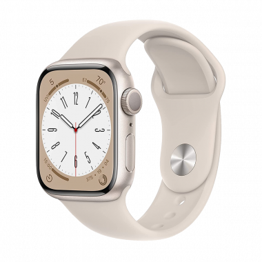 Apple Watch Series 8 (GPS, 41mm) - Aluminium lumière stellaire Case avec M/L Bracelet Sport lumière stellaire