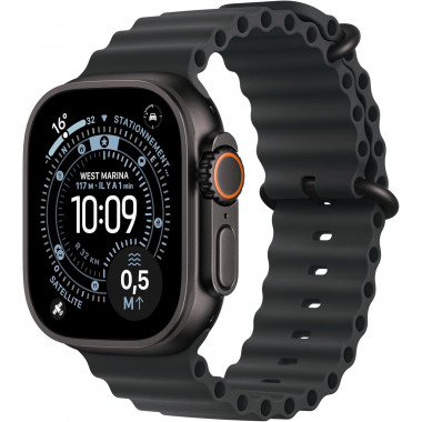 Apple Watch Ultra 3e génération (GPS, 49 mm) - Boîtier en titane noir avec bracelet Black Ocean, taille unique
