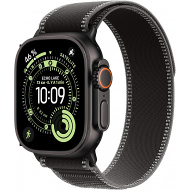 Apple Watch Ultra 3e génération (GPS, 49 mm) - Boîtier en titane noir avec bracelet Trail Loop noir et anthracite S/M