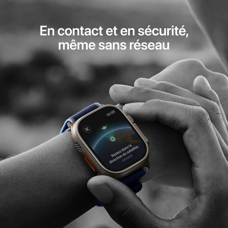 Apple Watch Ultra 3e génération (GPS, 49 mm) - Boîtier en titane naturel avec bracelet Alpine Loop bleu moyen