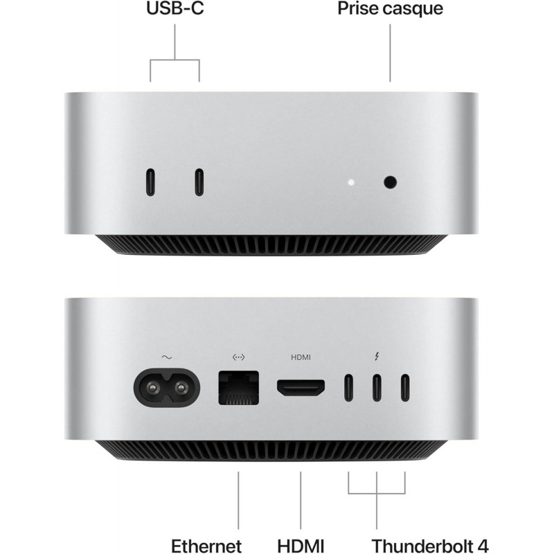 Apple Mac Mini M4  (2024, 16+512Go)
