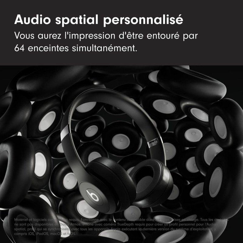 Beats Solo 4 Casque Supra-auriculaire sans Fil Bluetooth – Noir Mat