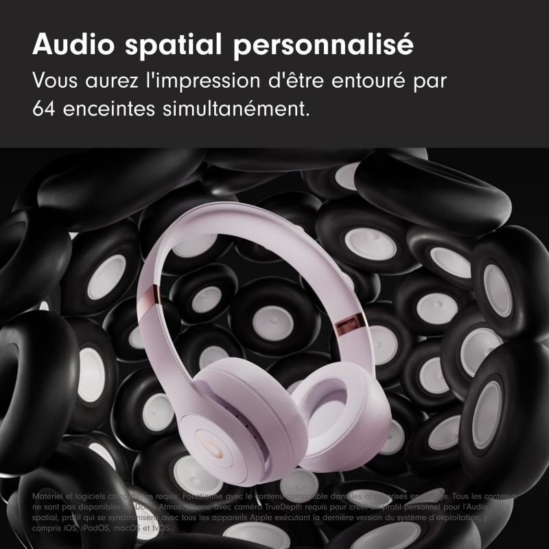 Beats Solo 4 Casque Supra-auriculaire sans Fil Bluetooth – Rose pâle