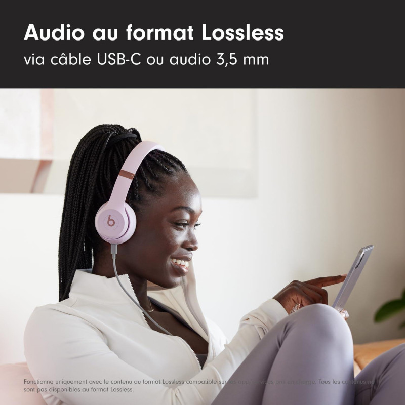 Beats Solo 4 Casque Supra-auriculaire sans Fil Bluetooth – Rose pâle