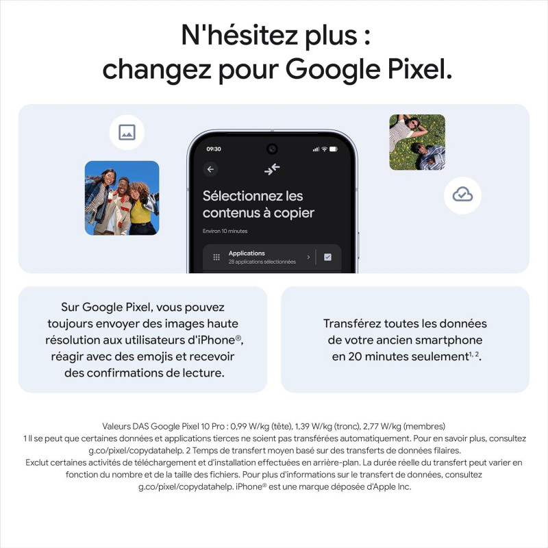 Google Pixel 10 Pro 5G Smartphone (16+256Go) - Jade