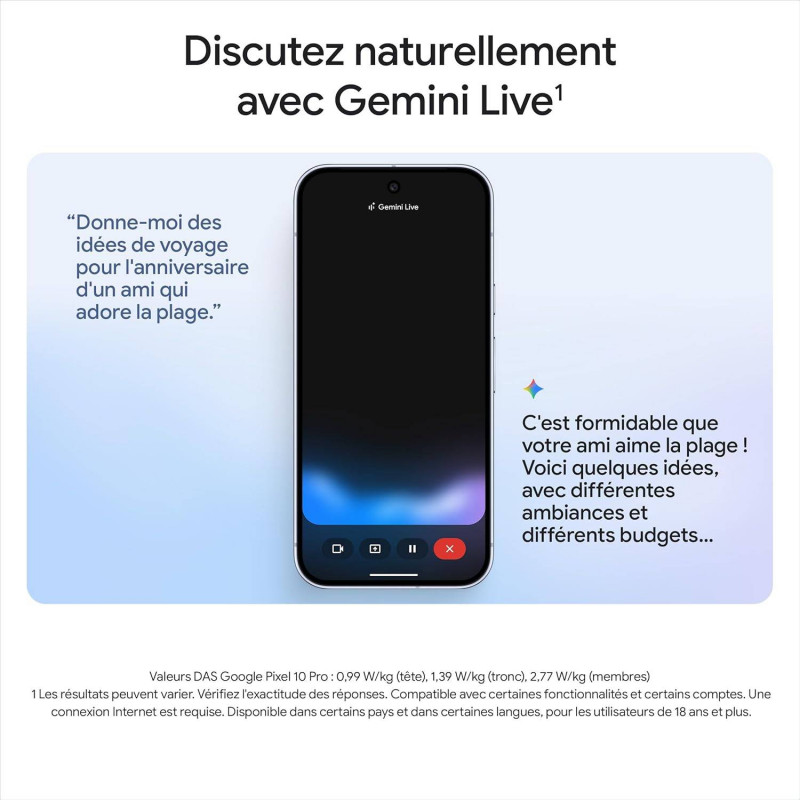Google Pixel 10 Pro 5G Smartphone (16+256Go) - Quartz Gris