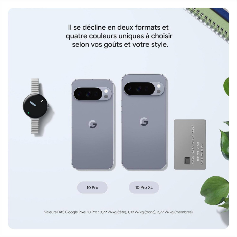 Google Pixel 10 Pro 5G Smartphone (16+256Go) - Quartz Gris