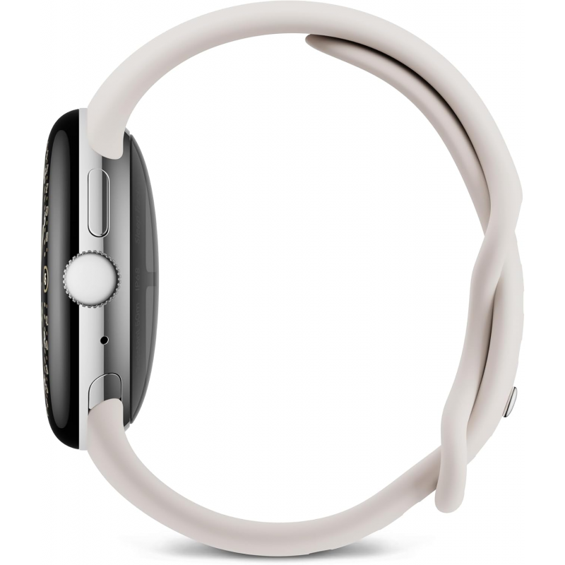 Google Pixel Watch 4 Wi-Fi (45mm) - Polished Silver Aluminium Case with Porcelain Active Band