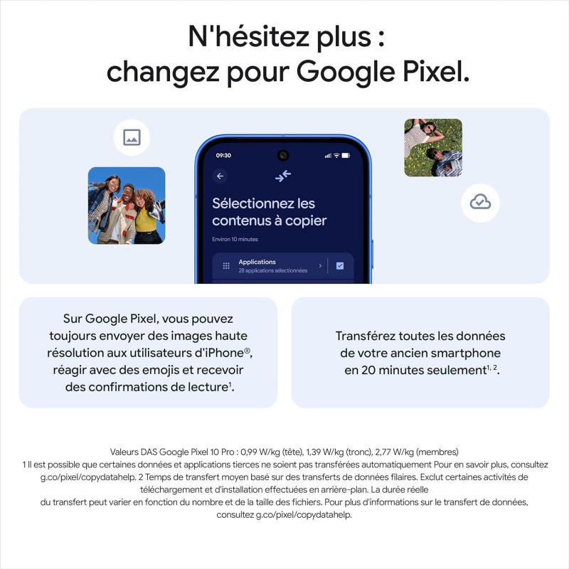Google Pixel 10 5G Smartphone (12+256Go) - Givre