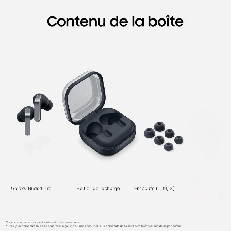 Samsung Galaxy Buds4 Pro, Écouteurs Bluetooth sans Fil - Noir