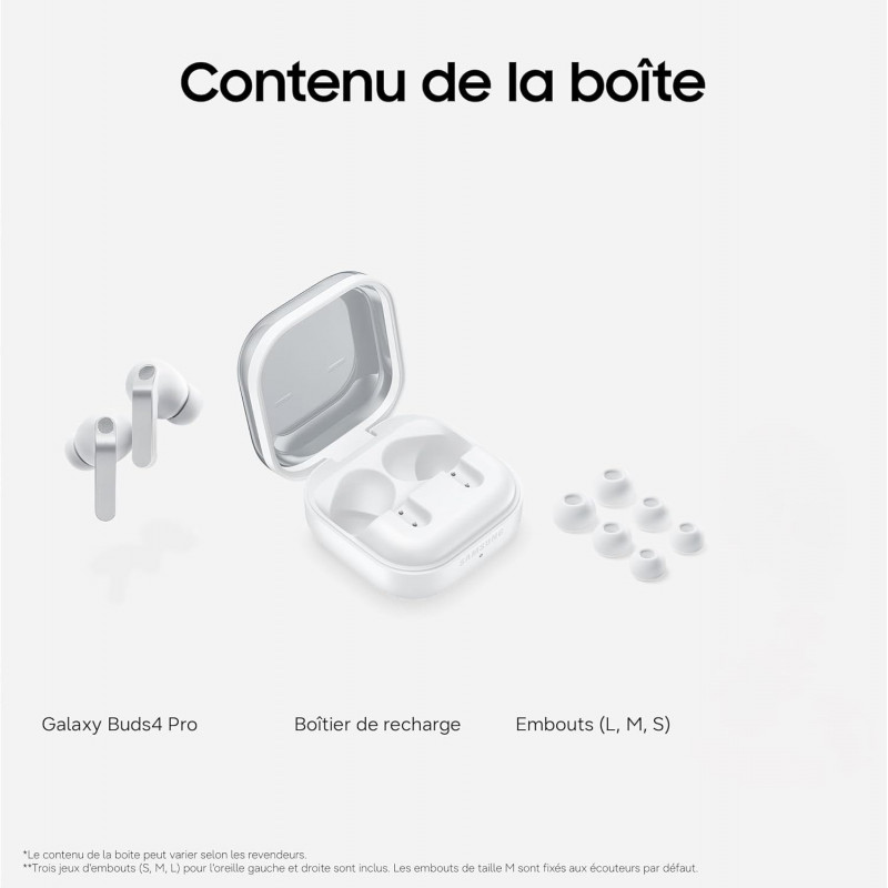 Samsung Galaxy Buds4 Pro Wireless Bluetooth Earbuds - White