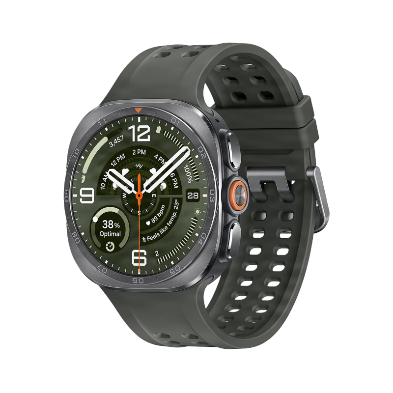Samsung Galaxy Watch Ultra 2 Smart Watch (LTE, 47mm) - Argent Titane avec Olive Bracelet Sport extrême