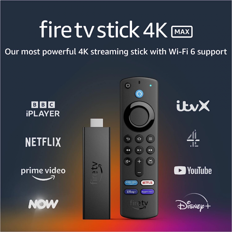 Amazon Fire TV Stick 4K MAX Ultra HD avec télécommande vocale Alexa (2021) Amazon Fire TV Stick 4K MAX Ultra HD avec télécommande vocale Alexa (2021)
